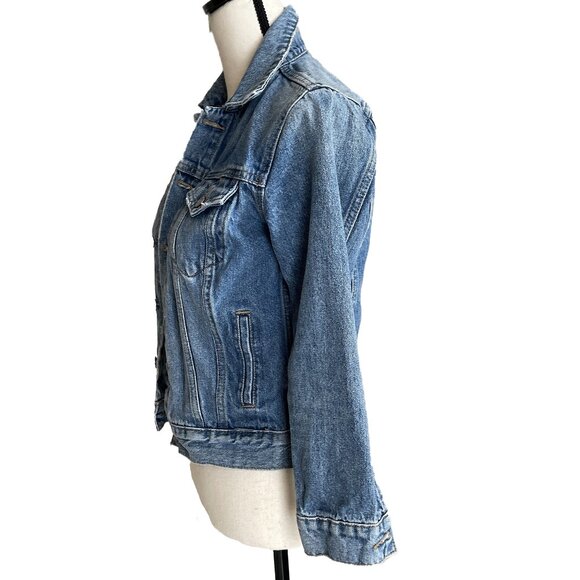 LUCKY BRAND Denim Jean Jacket Tomboy Trucker Size XS/TP Cotton - Picture 3 of 8